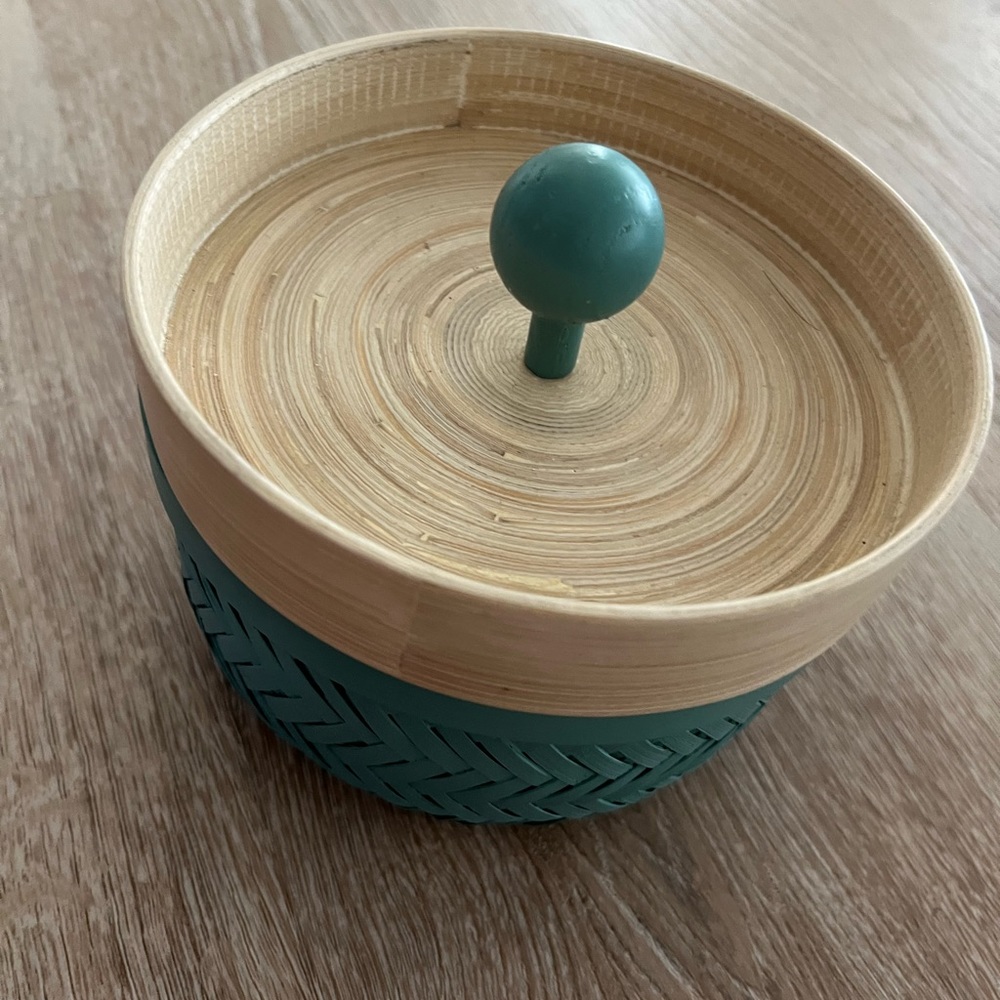 Small IKEA storage basket with lid